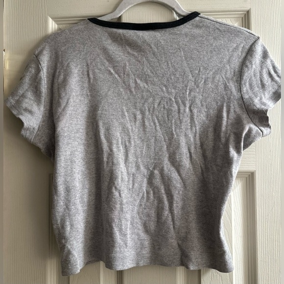 Gray Ringer T-Shirt with Black Trim - Picture 3 of 3